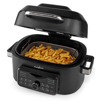 Preview: XL Friggitrice digitale ad aria calda, da 120 °C a 265 °C, 6 l, timer, friggitrice ad aria, 1660 W, con funzione grill e 7 impostazioni di cottura preprogrammate