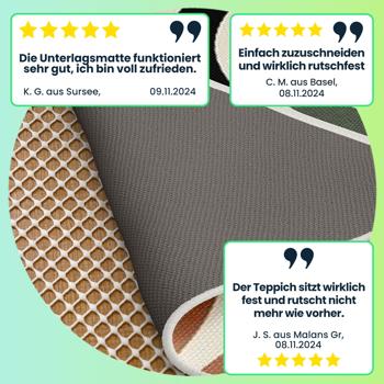 Preview: 4er-Set Teppich Antirutschunterlage, Antirutschmatte zuschneidbar, 80 x 200 cm, Rutsch Stop für Teppiche, Schubladen, Kofferraum, creme-weiss