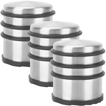 Preview: Set di 3 fermaporta intelligenti senza forare: fermaporta in acciaio inossidabile con base antiscivolo e anelli di gomma - facile e veloce - protezione ottimale