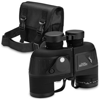 Preview: Robusto binocolo marino 7x50: con telemetro, visione notturna a LED, bussola - impermeabile, galleggiante e ideale per le avventure all‘aperto