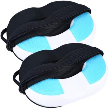 Preview: 2-piece ergonomic gel seat ring made of gel foam, comfort seat cushion relieves the pelvis, back and coccyx, for the office chair or in the car