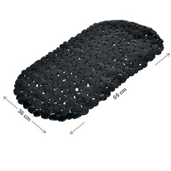 Preview: Tappeto da bagno, elegante effetto pietra, nero, 36 x 69 cm