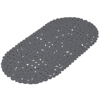 Preview: Tappeto da bagno, elegante effetto pietra, antracite, 36 x 69 cm