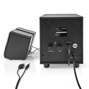 Preview: Speakers with subwoofer – 2.1 stereo sound for PC, laptop & smartphone – 33 watts total, 15-watt subwoofer, 3.5 mm jack – USB powered