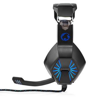 Preview: Casque de jeu confortable - Microphone flexible - Effets lumineux LED dynamiques - Son stéréo immersif - USB Type-A - 2x 3,5 mm - Noir - Léger (341g)