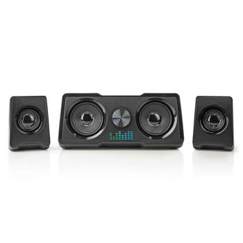Preview: Altoparlante da gioco, sistema audio per PC, doppio subwoofer, effetti luminosi a LED, 48 W