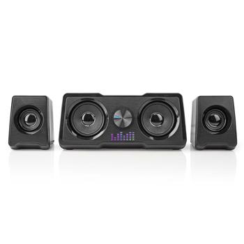 Preview: Altoparlante da gioco, sistema audio per PC, doppio subwoofer, effetti luminosi a LED, 48 W