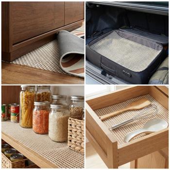 Preview: Practical carpet anti-slip carpet pad, anti-slip mat can be cut to size, 80 x 200 cm, anti-slip stop for carpets, drawers, trunk, cream-white