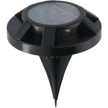 Preview: Langlebiges Solar-Bodenlicht, schwarz, Ø12cm – Trittfeste Wegeleuchte mit Erdspiess, für sichere & helle Wege