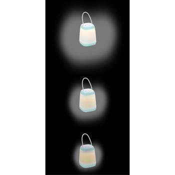 Preview: Lanterna da campeggio portatile a LED con cavo di corda - 3 luminosità, funzionamento a batteria, bianco caldo, leggera e robusta - Ideale per il campeggio, il giardinaggio e le emergenze