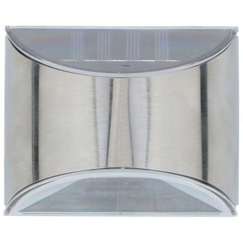 Preview: Applique Murale Solaire - Éclairage Extérieur Entrée Cour Balcon Terrasse - Capteur Crépusculaire - 4 LEDs - Acier Inoxydable Argenté 10x8x5cm