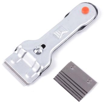 Preview: Ceranfeldschaber - Mühelose Reinigung für Kochfelder & Glasflächen - Herdkratzer mit 5 Metall-Ersatzklingen - Vielseitiger Küchenhelfer