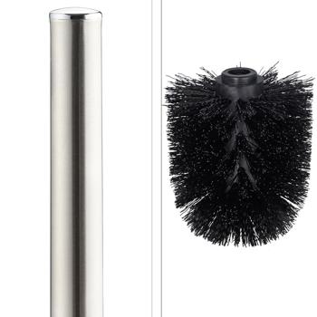 Preview: Garniture WC Céramique Noire - Brosse WC Incluse pour Nettoyage Profond - Porte-Brosse 36x9.5cm - Design Autonome - Matériaux Durables