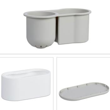 Preview: Brosse WC avec garniture - 2 compartiments - Montage mural sans perçage - Blanc - Séchage rapide, hygiène optimale salle de bain