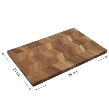 Preview: Küchenbrett aus Akazienholz - Premium Schneidebrett, Servierplatte, Frühstücksbrett - Robust, elegant & hygienisch - 36x23cm