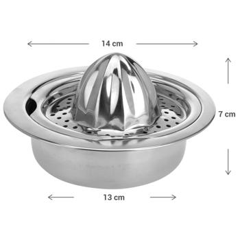 Preview: Citrus juicer with container, stainless steel, Ø 16 cm
