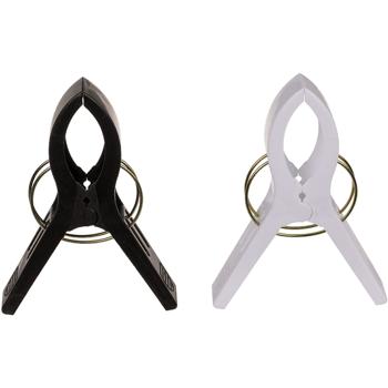 Preview: Wäscheklammern Grosses 4er-Set - Für Bade- & Saunahandtücher, Bademäntel - Stabil, hält sicher, kein Herunterfallen - 12x8.5x2.3cm - Schwarz/Weiss Preview: Wäscheklammern Grosses 4er-Set - Für Bade- & Saunahandtücher, Bademäntel - Stabil, hält sicher, kein Herunterfallen - 12x8.5x2.3cm - Schwarz/Weiss