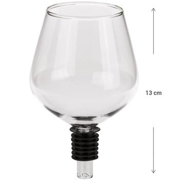 Preview: Weinglas-Flaschenaufsatz - Lustiger Partygag für Weinliebhaber und Feiern - Ø 8 cm, 13 cm Höhe, Glas & Silikon, passend für alle Weinflaschen
