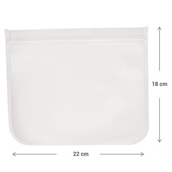 Preview: Sachets pour aliments réutilisables - Lot de 2 sacs haute qualité pour réfrigérateur & cuisine - Idéal snacks, fruits, légumes - 22x12/18 cm