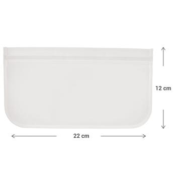 Preview: Sachets pour aliments réutilisables - Lot de 2 sacs haute qualité pour réfrigérateur & cuisine - Idéal snacks, fruits, légumes - 22x12/18 cm