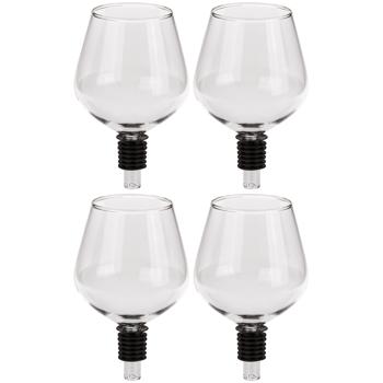 Preview: set di 4 bicchieri da vino - tappo per bottiglia, gag per feste, bicchiere da vino Preview: set di 4 bicchieri da vino - tappo per bottiglia, gag per feste, bicchiere da vino