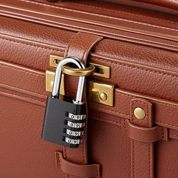 Combination padlock - aluminum padlock, steel shackle, 4-digit, black, robust and secure, ideal for suitcases, lockers, cellars, sheds, schools