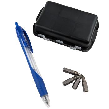 Preview: Mini-boîte de rangement pour petites pièces - 10 compartiments transparents - 10x3x6,5 cm - Noir - Plastique robuste - Compacte