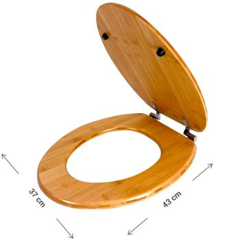 Preview: Abattant WC en bambou, lunette de toilette solide aspect bois, écologique, longue durée de vie, facile d’entretien – élégant dans toutes les salles de bain