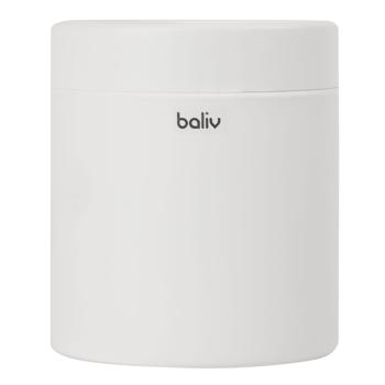 Preview: Poubelle à Couvercle Basculant en Métal Blanc - Design Intemporel pour Salle de Bain, Cuisine, Bureau - Robuste, Ø12xH14cm, 1.25L