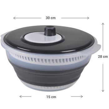 Preview: Foldable salad spinner with crank, Ø 30 x 15 cm