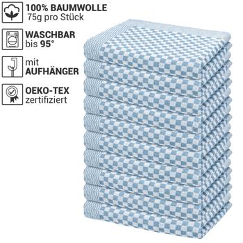 Preview: set of 10 pit cloths, light blue, tea towels 50 x 70 cm