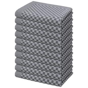 Preview: Praktisches 10er-Set Grubentücher – saugstarke & strapazierfähige Geschirrtücher 50x70 cm, schwarz, langlebig, fusselfrei & ideal für Küche & Haushalt