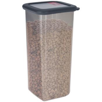 Preview: Boîte de Conservation Alimentaire - Couvercle Hermétique Anti-Insectes - Gris Transparent - 1600 ml - 110x225x110mm Polypropylène