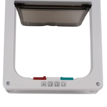 Preview: Haustierklappe - Für Katzen & kleine Hunde - Weiss - Ermöglicht selbstständiges Rein- & Rausgehen - Masse: 19.2x20cm - Einfache Installation