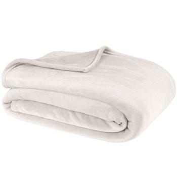 Preview: Couverture douillette L, beige, couverture de canapé 180 x 200 cm