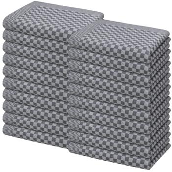 Preview: Practical set of 20 pit cloths - highly absorbent & hard-wearing tea towels 50x70 cm, black, durable, lint-free & ideal for kitchen & household