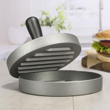 Preview: Hamburgerpresse Ø 12 cm - Antihaftbeschichtung für perfekte Burger Patties - Druckguss-Aluminium, spülmaschinenfest, für Grill & BBQ