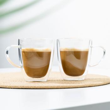 Preview: High-quality double-walled cappuccino glasses made of heat-resistant borosilicate glass, set of 2, 270 ml - insulating, stylish & dishwasher-safe