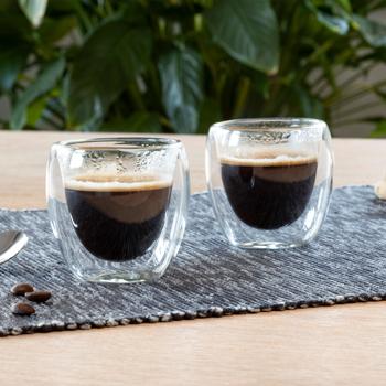 Preview: Double-walled espresso glasses, 80ml made of borosilicate glass, set of 2