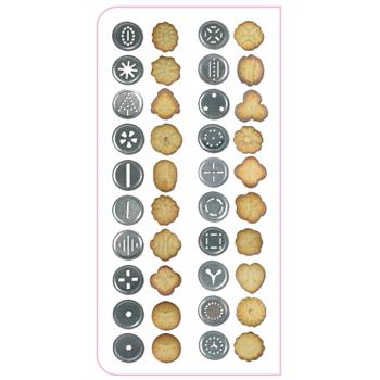 Preview: Cookie press stainless steel aluminum - versatile baking, decorating, garnishing - 20 pattern discs, 4 piping nozzles - easy to use & clean