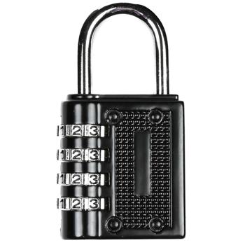 Preview: Zahlenschloss aus Metall - sichere 4-stellige Zahlenkombination einstellbar - ideal für Gepäck, Schränke, Spinde & Aktentaschen - robust & langlebig