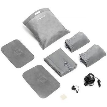 Preview: Lit gonflable de voiture pratique pour les sièges arrière, 133x72x40cm - avec pompe à air électrique, gris, couchage rapide & facile