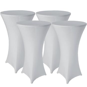 Preview: set di 4 copritavolo da bar, bianco per tavoli fino a 110 cm, Ø 80 cm Preview: set di 4 copritavolo da bar, bianco per tavoli fino a 110 cm, Ø 80 cm
