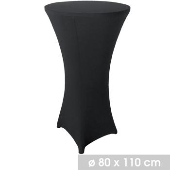 Preview: 4er-Set Stehtischhusse, schwarz für Tische bis 110cm, Ø 80cm