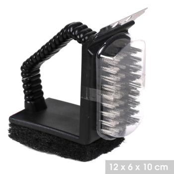 Preview: 3in1 barbecue cleaner with wire brush, set of 3, metal scraper and sponge
