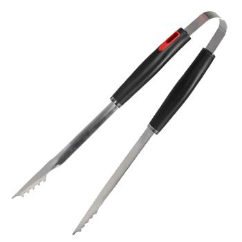 Preview: 3-piece stainless steel barbecue cutlery set, 40cm - barbecue tongs, barbecue turner, barbecue fork, red-black handle, complete BBQ tool set