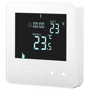 Preview: 4 Thermostats Muraux Numériques Chauffage au Sol - Écran LCD Tactile Programmable 6 Phases/Jour - Économies Énergie - 230V 6A/16A