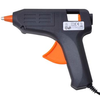Preview: Heissklebepistole mit Aufstellbügel - Sicheres, schnelles Kleben von Holz, Kunststoff, Textilien, Leder - 40W, inkl. 2 Klebestiften Ø 11 mm