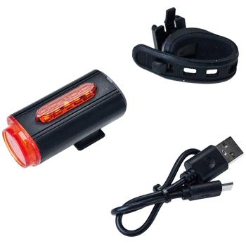 Preview: Feu arrière LED Vélo Rechargeable - Éclairage zones de sécurité - Angle optimal, 3.7V/700mAh, IPX4, K-1563 - Rouge/Noir