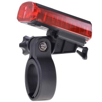 Preview: Feu arrière de vélo à accu - Fonction feu stop, visibilité 270°, sécurité accrue - USB rechargeable, IPX4, K-1314, 3.7V 480mAh - Installation facile